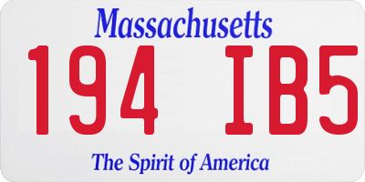 MA license plate 194IB5