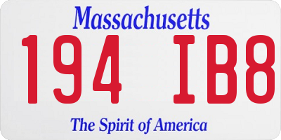 MA license plate 194IB8