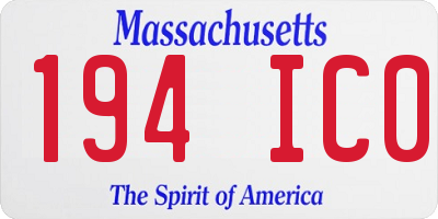 MA license plate 194IC0