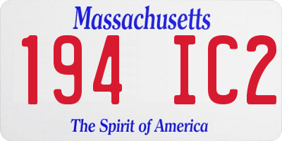 MA license plate 194IC2
