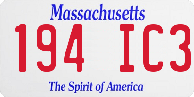 MA license plate 194IC3