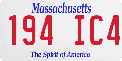 MA license plate 194IC4