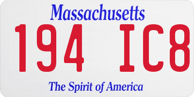 MA license plate 194IC8