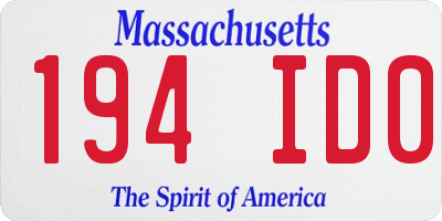 MA license plate 194ID0