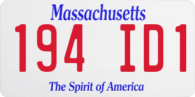 MA license plate 194ID1