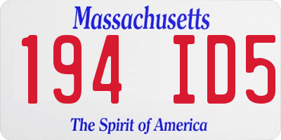 MA license plate 194ID5