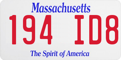 MA license plate 194ID8