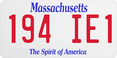 MA license plate 194IE1