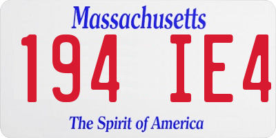 MA license plate 194IE4