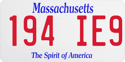 MA license plate 194IE9