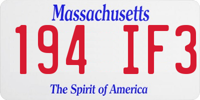MA license plate 194IF3