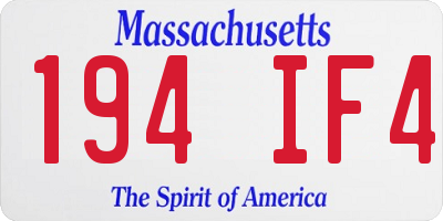 MA license plate 194IF4