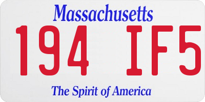 MA license plate 194IF5