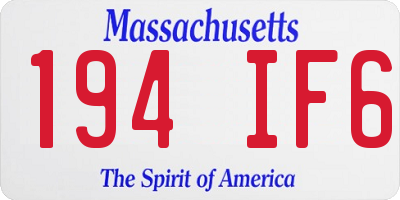 MA license plate 194IF6