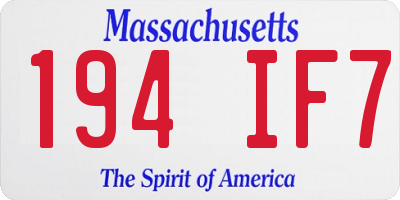 MA license plate 194IF7
