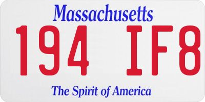 MA license plate 194IF8