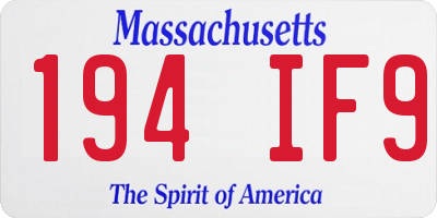 MA license plate 194IF9