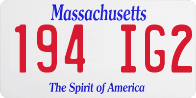 MA license plate 194IG2