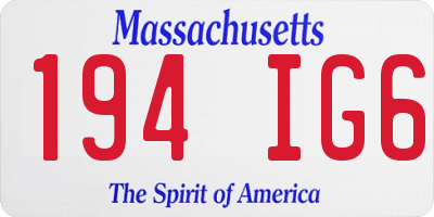 MA license plate 194IG6