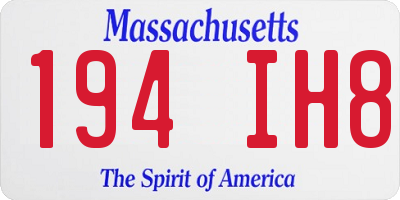 MA license plate 194IH8