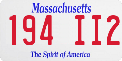 MA license plate 194II2