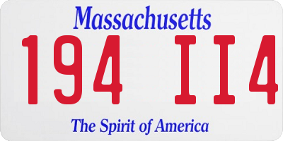 MA license plate 194II4