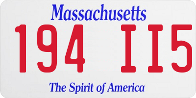 MA license plate 194II5