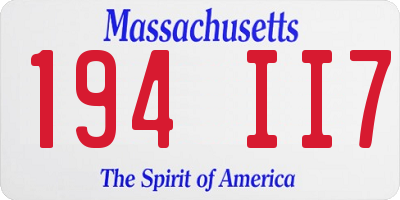 MA license plate 194II7
