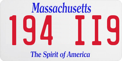 MA license plate 194II9