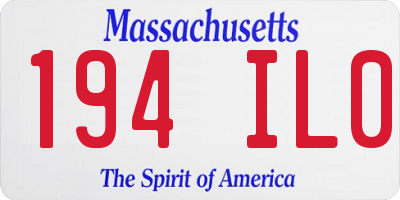 MA license plate 194IL0