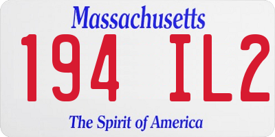 MA license plate 194IL2