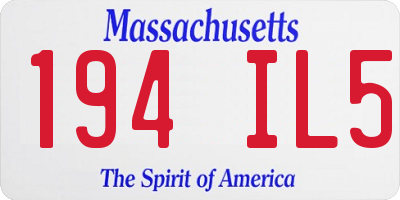 MA license plate 194IL5