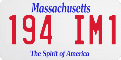 MA license plate 194IM1