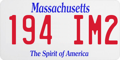MA license plate 194IM2