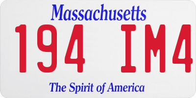 MA license plate 194IM4