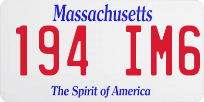 MA license plate 194IM6