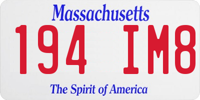 MA license plate 194IM8