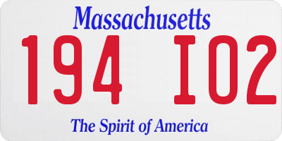 MA license plate 194IO2