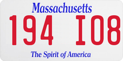 MA license plate 194IO8