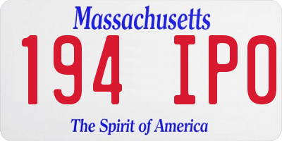 MA license plate 194IP0