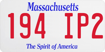 MA license plate 194IP2
