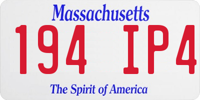 MA license plate 194IP4