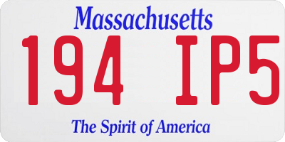 MA license plate 194IP5