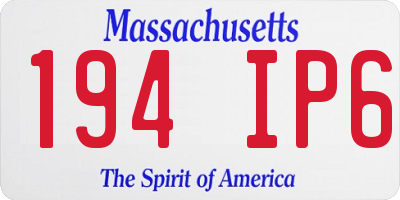 MA license plate 194IP6