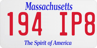 MA license plate 194IP8