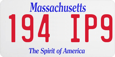 MA license plate 194IP9