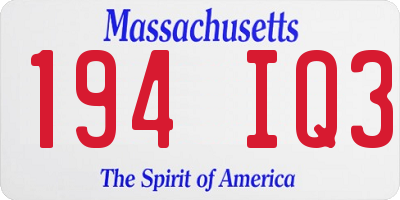 MA license plate 194IQ3