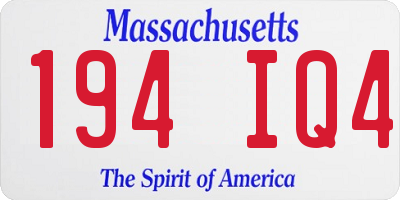 MA license plate 194IQ4