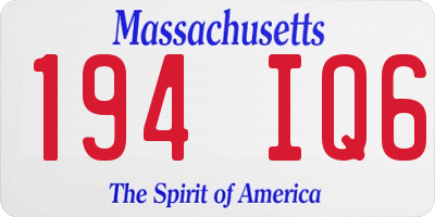 MA license plate 194IQ6