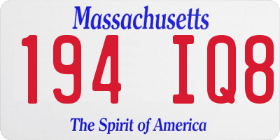 MA license plate 194IQ8